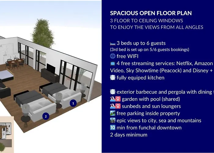 Geek - Open Space - 5m From 5 Attractions - Pool Year Round, Dining Pergola, Barbecue - Matrix フンシャル